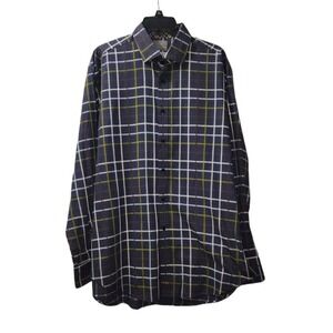 Thomas Dean in Paris Plaid Button Down Shirt Long Sleeve Dress Shirt Colorful XL